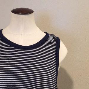 blue and white striped aerie tank EUC